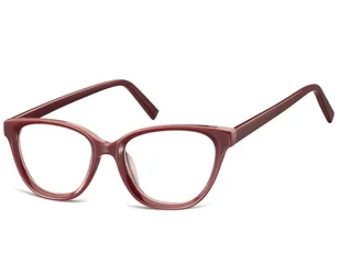 Damskie okulary optyczne zerówki kocie oczy Sunoptic CP117D bordowe - Okulary korekcyjne, oprawki, szkła - miniaturka - grafika 1