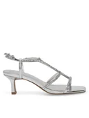 Sandały damskie - Badura Sandały JUSTINE-21723-115 Srebrny - miniaturka - grafika 1