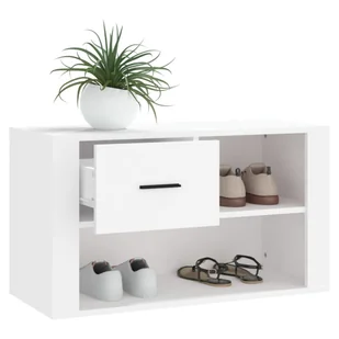 Szafka na buty, biały, 80x35x45 cm - Szafki na buty - miniaturka - grafika 5