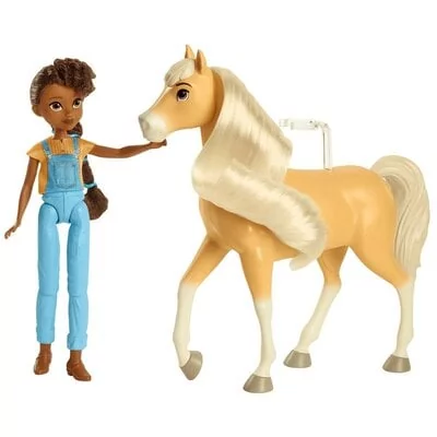 Mattel Lalka + beżowy koń Mustang Duch wolności