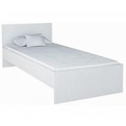 Łóżka - Białe łóżko z zagłówkiem - Lombi 90x200 - miniaturka - grafika 1