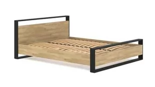 Łóżko dębowe z zagłówkiem VIGO LOFT 140x200 - Inne meble do sypialni - miniaturka - grafika 1