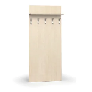Garderoba z wieszakami PRIMO WOOD, 5 haczyków, półka, brzoza - Meble do przedpokoju - miniaturka - grafika 1