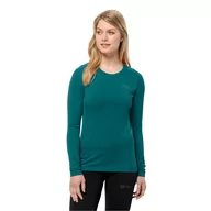 Bielizna sportowa damska - Damska koszulka z długim rękawem Jack Wolfskin INFINITE L/S W sea green - S - miniaturka - grafika 1