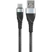 Listwy zasilające - Kabel USB - USB-C EVERACTIVE 1m 3A pleciony szary (CBB-1CG) - miniaturka - grafika 1