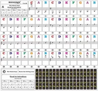 Akcesoria do instrumentów klawiszowych - Naklejki nuty na klawisze keyboard pianino kolor - miniaturka - grafika 1