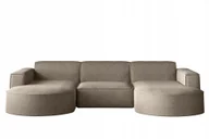 Narożniki - Sofa w kształcie U Modena narożnik tkanina Neve ciemnobeżowy - miniaturka - grafika 1