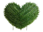 Sztuczne kwiaty - PODKŁAD SZTUCZNY FLORYSTYCZNY POD STROIK SERCE 36x43 - miniaturka - grafika 1