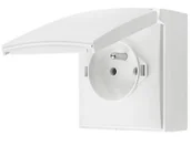 Gniazdka elektryczne - Kontakt Simon Simon Aquaclick Gniazdo IP44, pojedyncze z uziem., klapka w kolorze biały ACGZ1C/11 ACGZ1C/11 - miniaturka - grafika 1