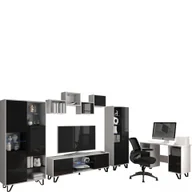 Inne meble do salonu - Zestaw Mebli do Salonu 2 Boss MebloCross Biały Mat / Czarny Połysk - miniaturka - grafika 1