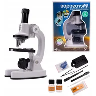 Mikroskopy i lupy - Mikroskop dla Dziecka Edukacyjny Światła Led Prezent Przybliżenie 1200x - miniaturka - grafika 1