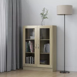 VidaXL Witryna, kolor dąb sonoma, 82,5x30,5x115 cm, płyta wiórowa 802753 VidaXL - Witryny - miniaturka - grafika 1