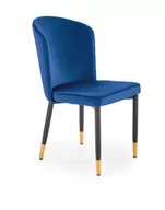 Krzesła - Krzesło tapicerowane velvet granatowe K446 na czarno złotych nogach - miniaturka - grafika 1