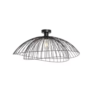 QAZQA Designerska lampa sufitowa czarna 60 cm - Pua - Oprawy, klosze i abażury - miniaturka - grafika 1