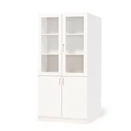 Szafy biurowe - Szafa THEO z drzwiami szklanymi do połowy, 2100x1000x600 mm, biały - miniaturka - grafika 1