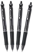 Długopisy - Pilot Acroball chowany długopis - czarny (opakowanie 4 szt.) FLW538943 - miniaturka - grafika 1