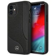 Etui i futerały do telefonów - Mercedes MEHCP12SCDOBK iPhone 12 mini 5,4" czarny/black hardcase Leather Perforated Area - miniaturka - grafika 1