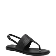 Sandały damskie - Calvin Klein Skórzane sandały ALMOND TP SANDAL - HF MONO - miniaturka - grafika 1