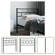 Inne meble do sypialni - The Living Store Metalowe wezgłowie - czarne - 80 cm - Wezgłowie - miniaturka - grafika 1