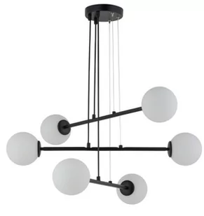Sigma nowoczesny czarno-biały żyrandol do salonu 33373 BALANS 6 lampa wisząca klosze białe kule do sypialni 33373 - Lampy sufitowe - miniaturka - grafika 1