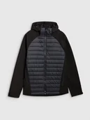 Kurtki i kamizelki sportowe męskie - 4F Kurtka softshell wiatroodporna membrana 5000 męska - czarna M - miniaturka - grafika 1