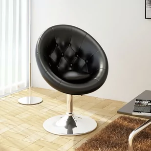 vidaXL vidaXL Nowoczesne krzesło, Chesterfield Club, czarne - Taborety i hokery - miniaturka - grafika 2