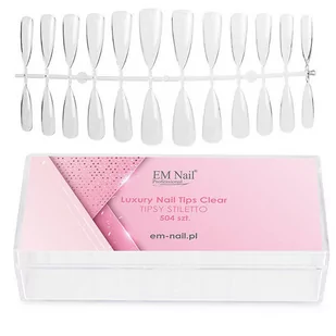 Em Nail Professional Em Nail TIPSY TUNELOWE STILETTO / SZPIC CLEAR 504 SZT. - Sztuczne paznokcie i akcesoria - miniaturka - grafika 1