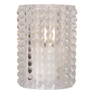 Świeca LED szklana woskowa FLAMME DOTTY 13cm - Świece - miniaturka - grafika 1