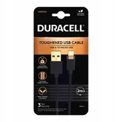 Kable USB - DURACELL 2M Czarny Nylonowy Kabel USB-A / Micro-USB - miniaturka - grafika 1