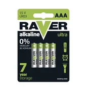 Baterie i akcesoria - Bateria alkaliczna Raver Ultra Alkaline AAA (LR03) blister 4 sztuki - miniaturka - grafika 1