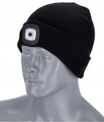 Odzież robocza - stalco CZAPKA ZIMOWA Z LATARKĄ Z PRZODU I TYŁU CZARNA S091491038 - miniaturka - grafika 1