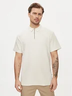Koszulki męskie - Wrangler Polo Rugby 112350413 Écru Relaxed Fit - miniaturka - grafika 1