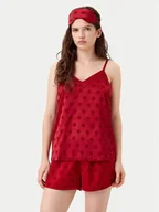 Piżamy damskie - Tommy Hilfiger Piżama UW0UW05551 Bordowy Regular Fit - miniaturka - grafika 1