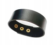 Bransolety męskie - Męska bransoletka, bransoleta skórzana, skóra naturalna 18,5-21,5 cm czarna - miniaturka - grafika 1