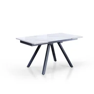 Stoły - Stół rozkładany EKO 1 – stal matowa szara, ceramika z białego marmuru, wys. 75 cm, szer. 140 cm/210 cm, 6/8 miejsc, do jadalni - miniaturka - grafika 1