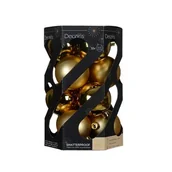 Bombki - Bombka plastikowa 6 cm 12 sztuk złoty - miniaturka - grafika 1