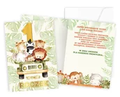 Kartki okolicznościowe i zaproszenia - KARNET Q-158 URODZINY 1 (ROCZEK, CYFERKI, ZWIERZĄTKA) - miniaturka - grafika 1