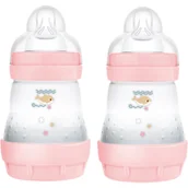 Butelki dla niemowląt - MAM Perfect Star Anti-colic Bottle butelka antykolkowa 0m+ Pink 2x160 ml - miniaturka - grafika 1