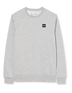 Swetry męskie - Under Armour Rival Fleece Crew, sportowy sweter z luźnym dopasowaniem, wygodny i ciepły męski sweter męski, szary (Mod Gray Light Heather/Onyx White), S - grafika 1