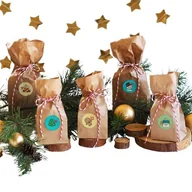 Ozdoby bożonarodzeniowe - Kalendarz Adwentowy - Torebki Papierowe Kraft - Naklejki Świąteczne Czerwony Sznurek Diy - miniaturka - grafika 1