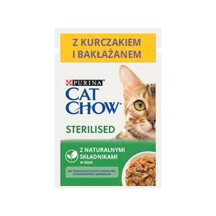 Purina Cat Chow CAT CHOW Sterilised Karma z kurczakiem i bakłażanem w sosie 85g 43524-uniw - Mokra karma dla kotów - miniaturka - grafika 1