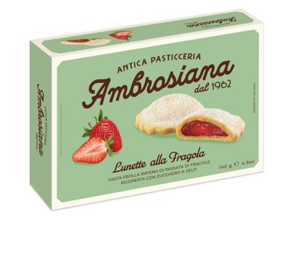ANTICA PASTICCERIA AMBROSIANA Kruche ciastka z nadzieniem truskawkowym 140 g
