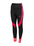Spodnie sportowe damskie - 4F Legginsy funkcyjne w kolorze czarno-różowym - miniaturka - grafika 1