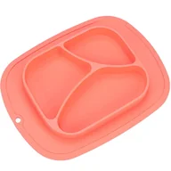 Miseczki i talerzyki dla dzieci - GiliGums Talerzyk z podkładką koralowy - miniaturka - grafika 1