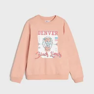 Swetry dla dziewczynek - Sinsay - Bluza z nadrukiem - Różowy - miniaturka - grafika 1