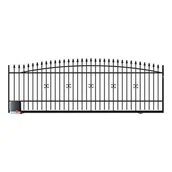 Ogrodzenia - Brama przesuwna Damian RAL9005 400 x 130 - 150 cm z automatem bez przeciwwagi lewa - miniaturka - grafika 1