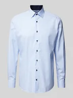 Koszule męskie - Koszula biznesowa o kroju regular fit ze wzorem w paski - miniaturka - grafika 1