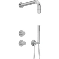 Zestawy prysznicowe - Zestaw prysznicowy podtynkowy DEANTE Silia Hexa NHS F9XK z deszczownicą Stal szczotkowana - miniaturka - grafika 1