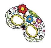 Dodatki do strojów karnawałowych - MASKA ŚWIECĄCA BIAŁO-KOLOROWA - miniaturka - grafika 1