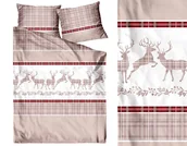 Pościel - Pościel bawełniana świąteczna 200x220 Last Xmas beżowa - miniaturka - grafika 1